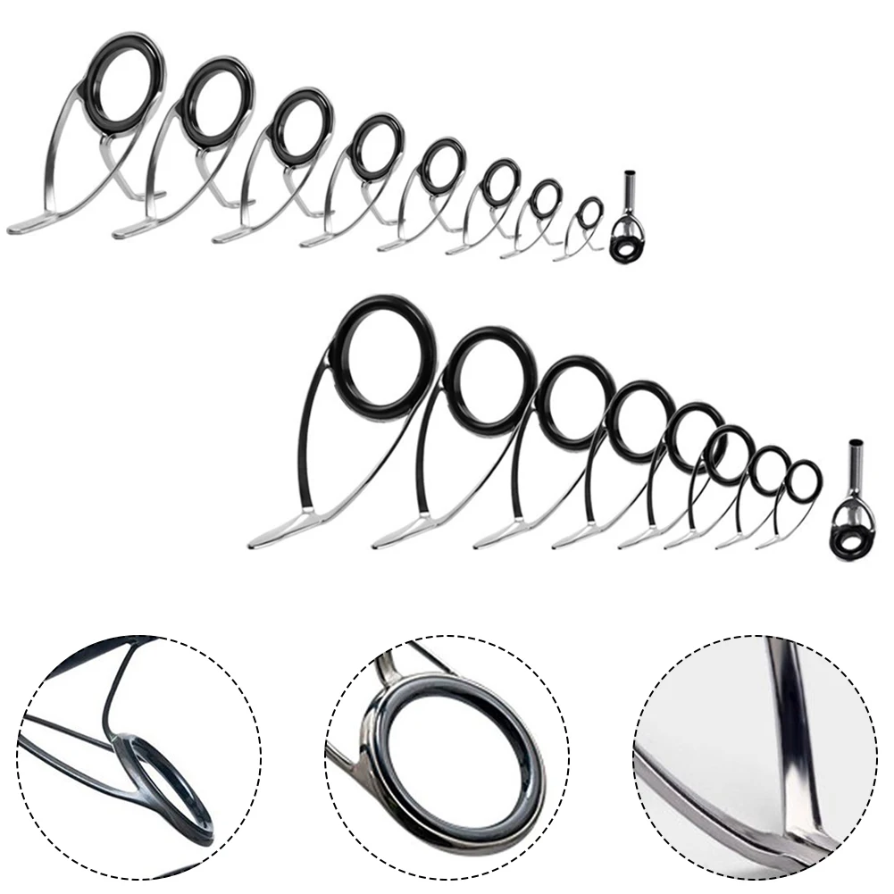 9pcs Fishing Rod Top Ring Tip  - Fishing Rod Repair Kit 评论和价格